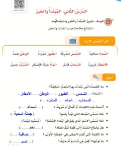 حل كتاب لغتي الصف الرابع الابتدائي الفصل الأول